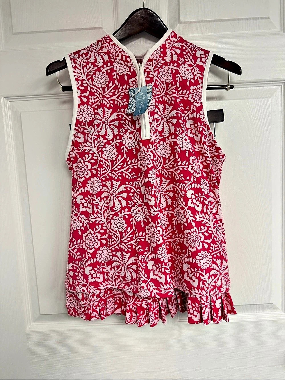 Sigrid Olsen Floral Skirt Set in Red & White Size Large Like New - Picture 8 of 10